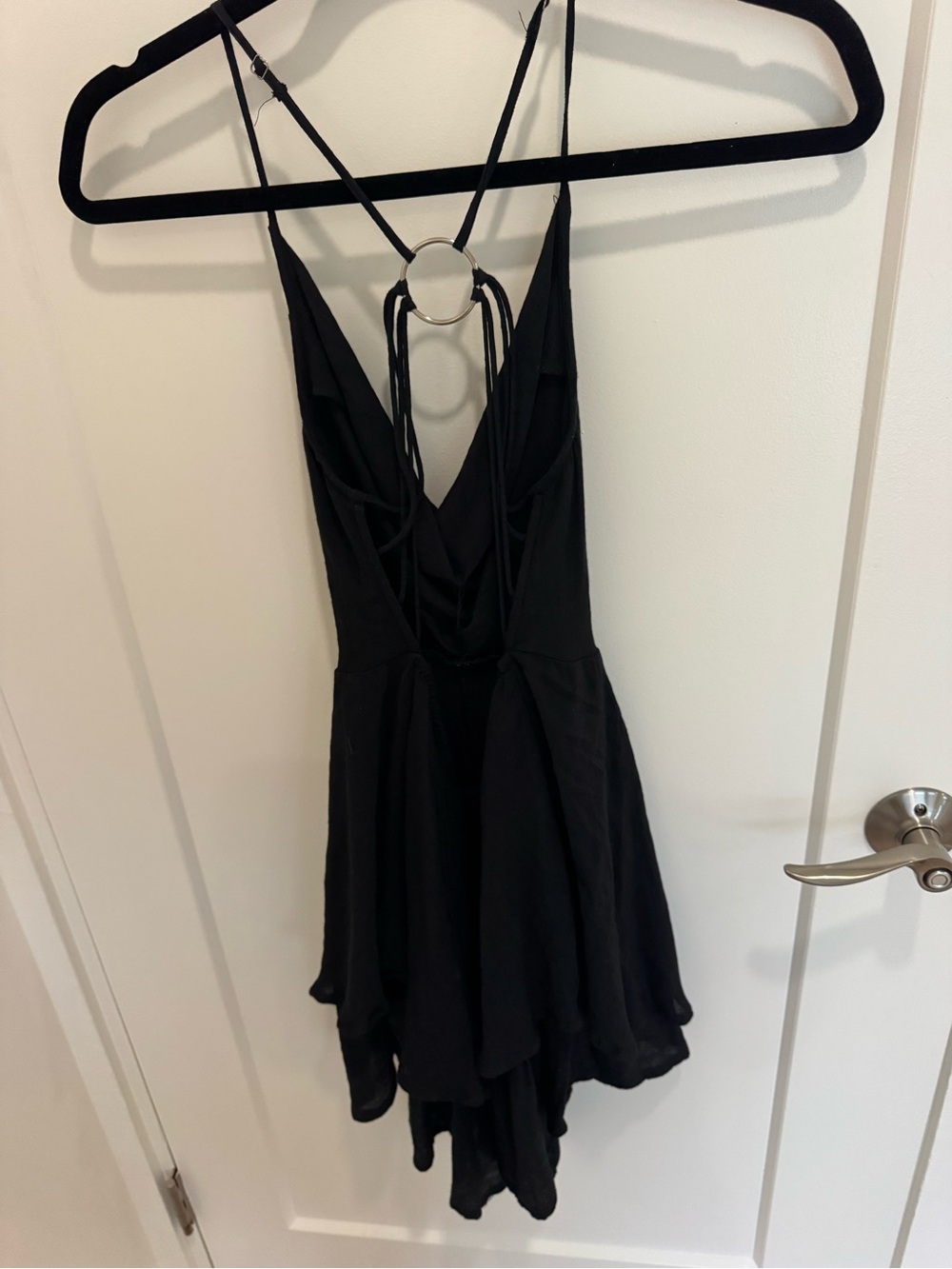 Princess Polly Black Ruffle-Trim Dress
